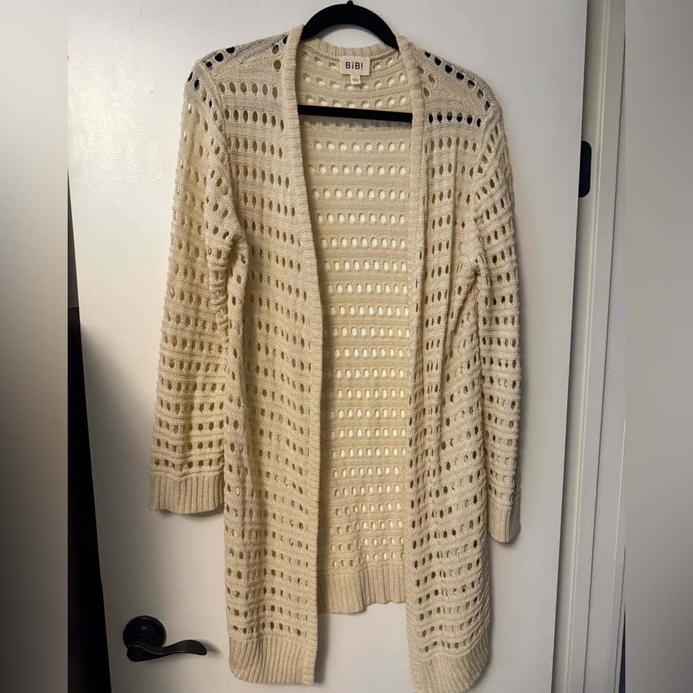 BiBi Cream Open-Knit Women's Sweater